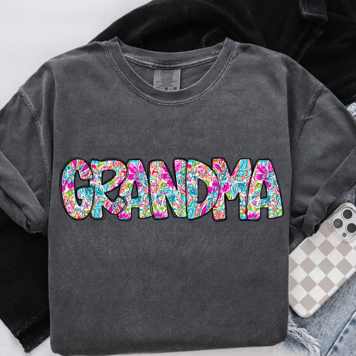 Grandma Paisley Font (CITY) DTF transfer