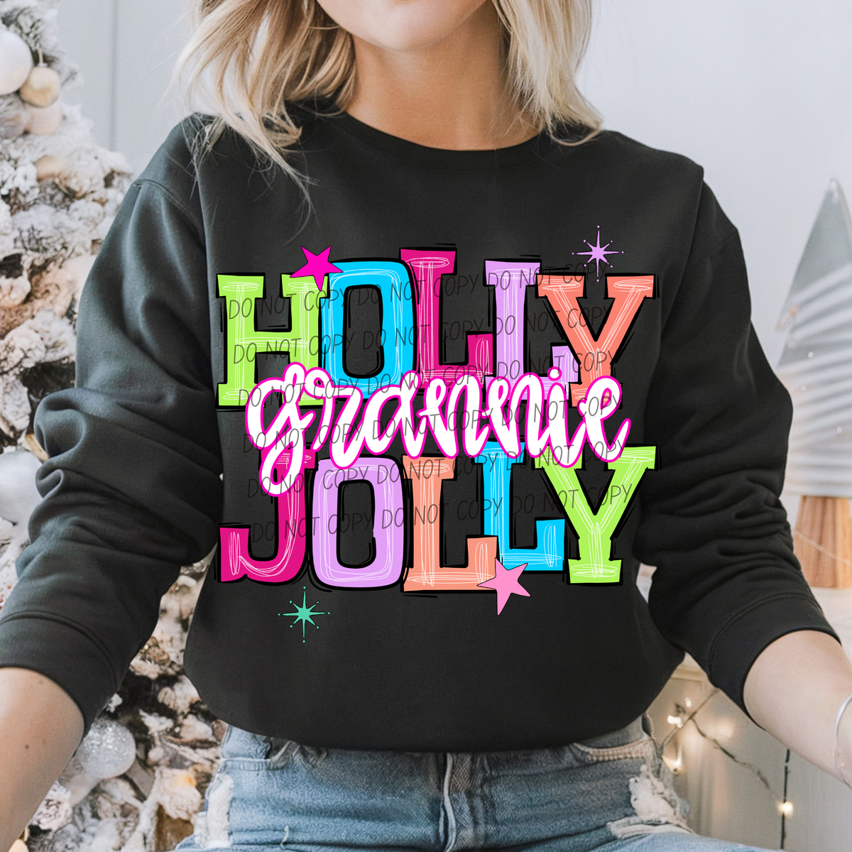 grannie holly jolly names (city) DTF Transfer