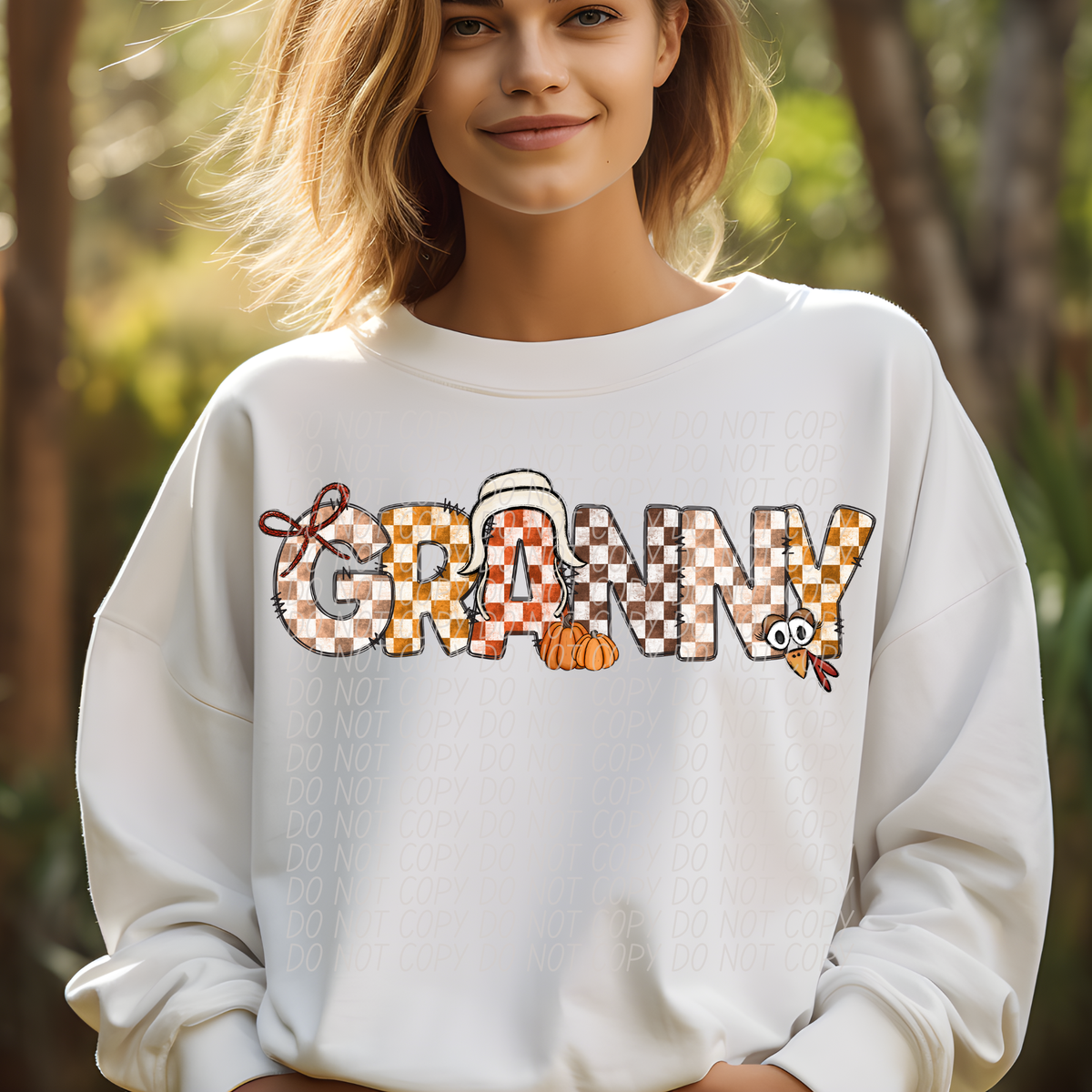 Granny Fall Picnic Pattern (City) DTF transfer