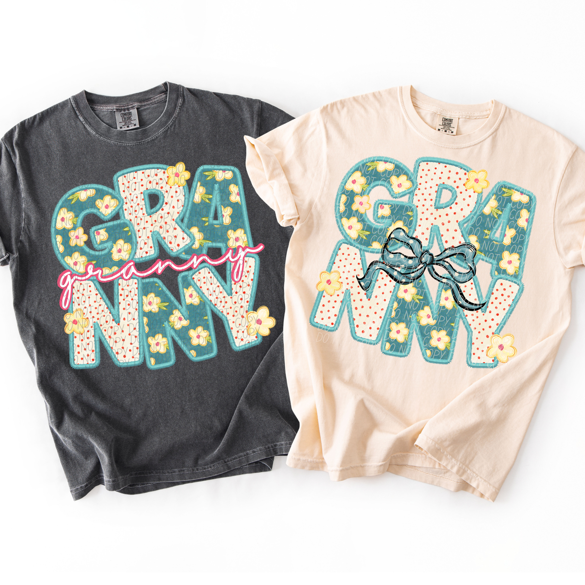 Vintage floral Granny (Pink words) (City) DTF Transfer