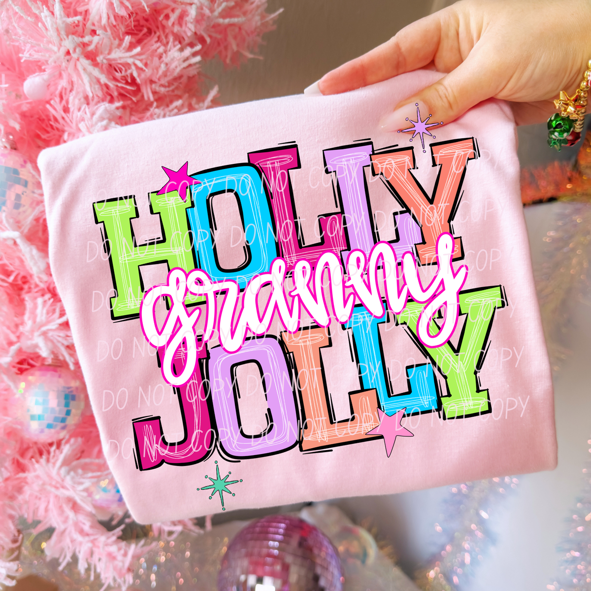 granny holly jolly names (city) DTF Transfer