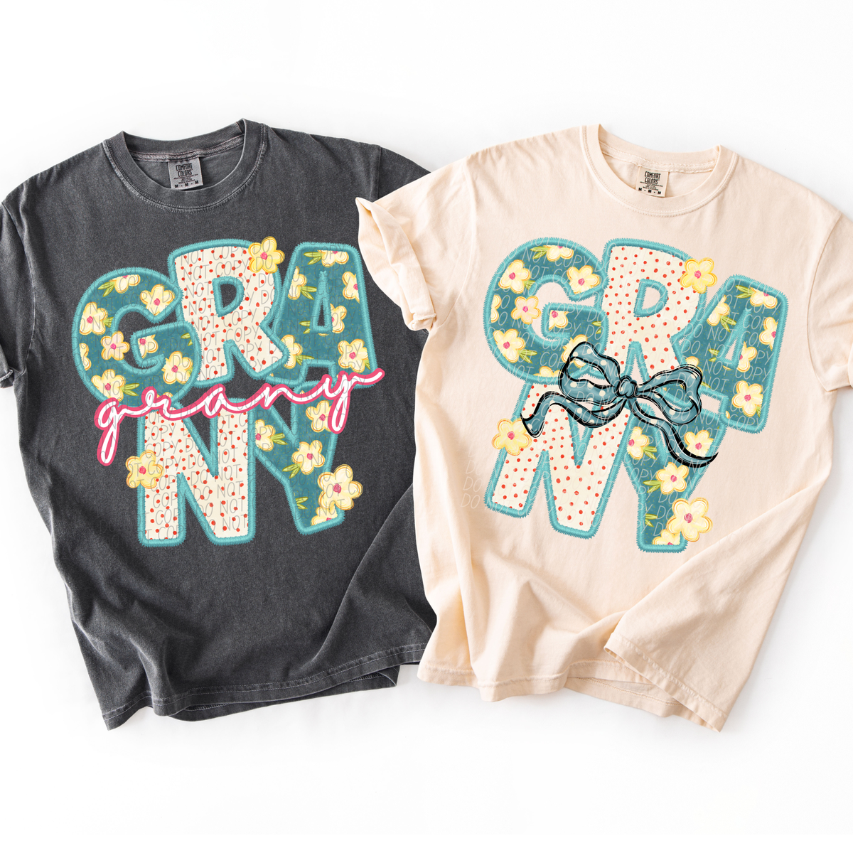 Vintage floral Grany with bow (City) DTF Transfer