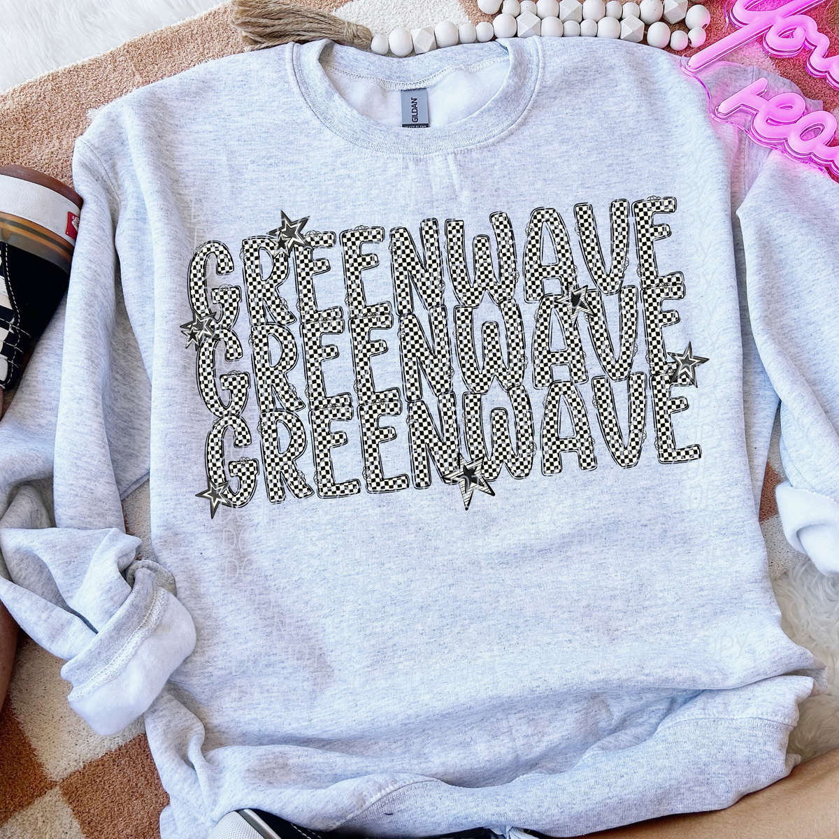 Greenwave checker star stacked (City)DTF transfer