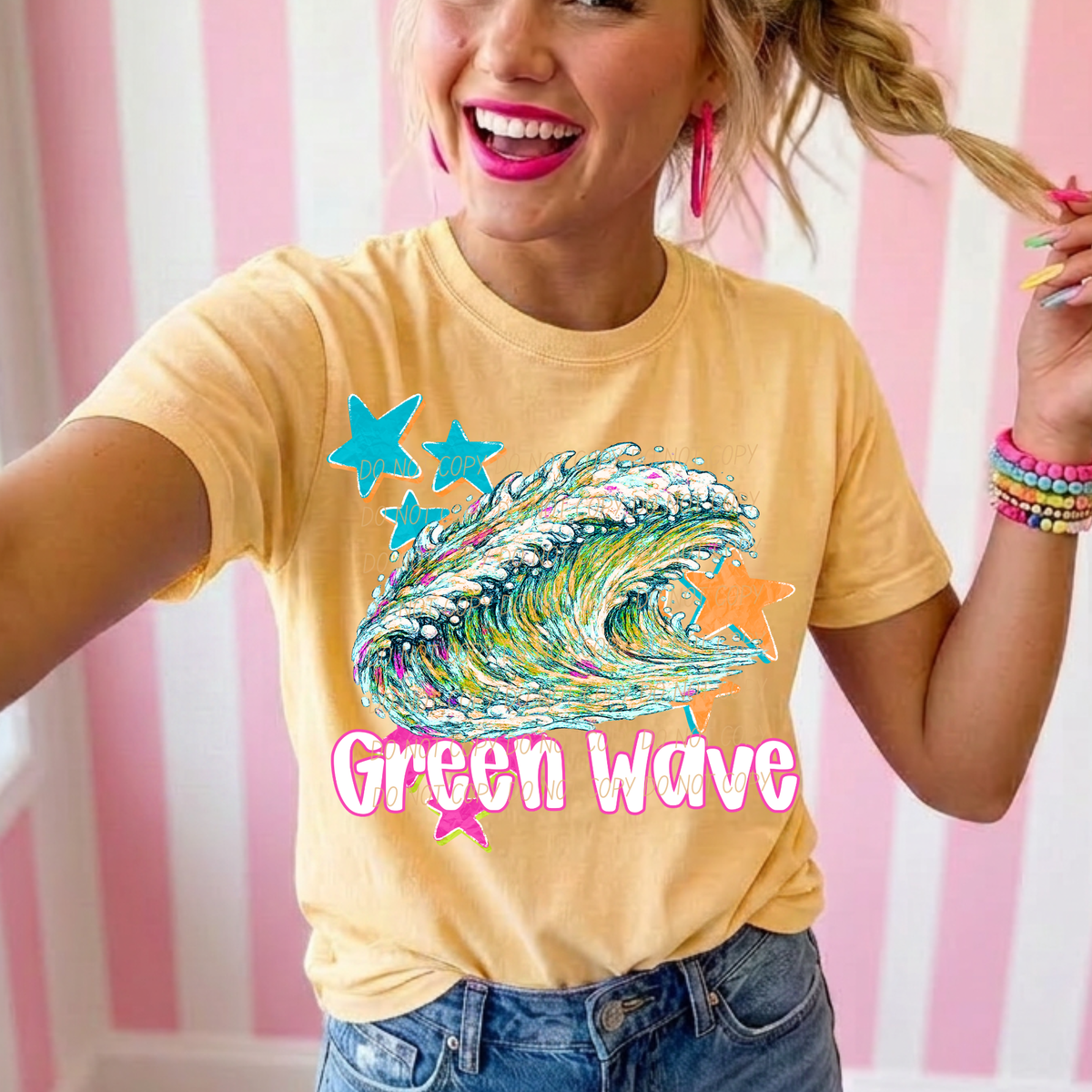 Green wave pop art (City) DTF Transfer