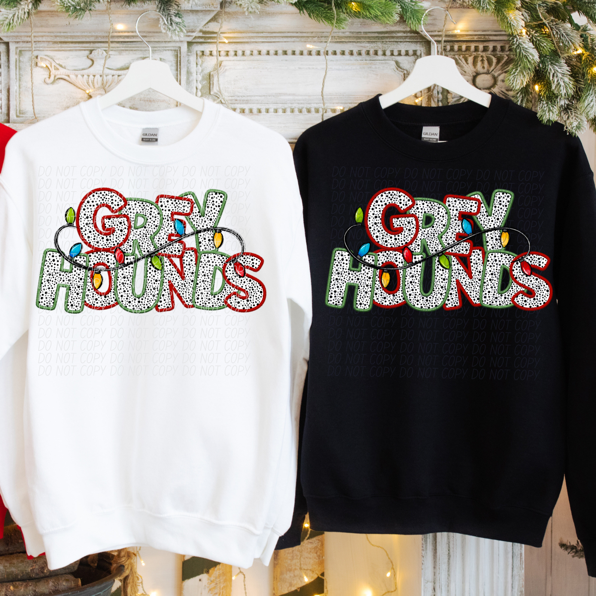 Greyhounds Christmas Light Mascots (City) DTF Transfer