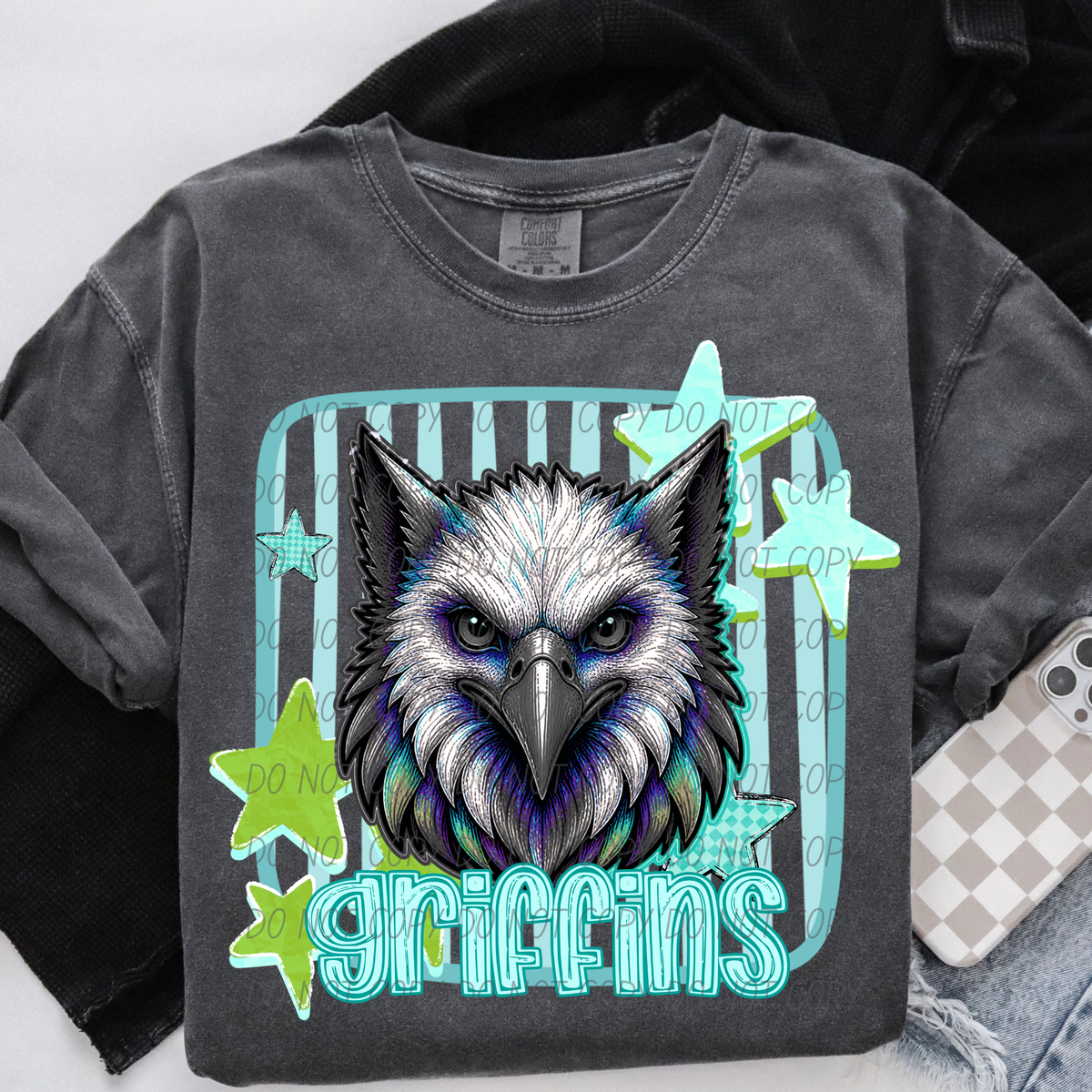 griffins blue stars and stripes blue font (CITY) DTF Transfer