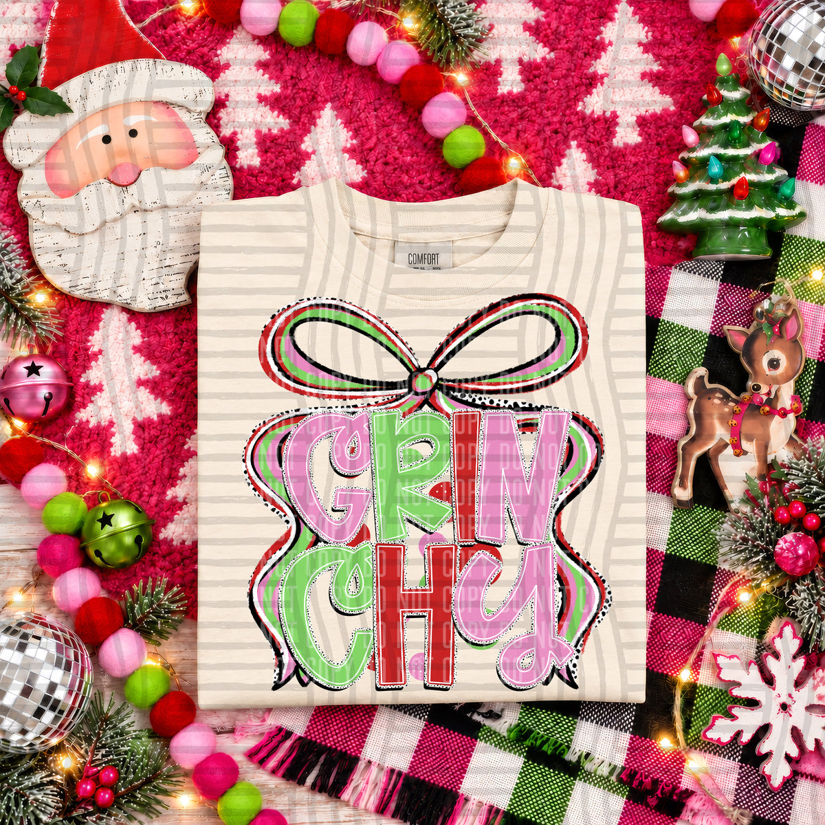 Grinchy-Christmas Bow (Caplinger) DTF Transfer