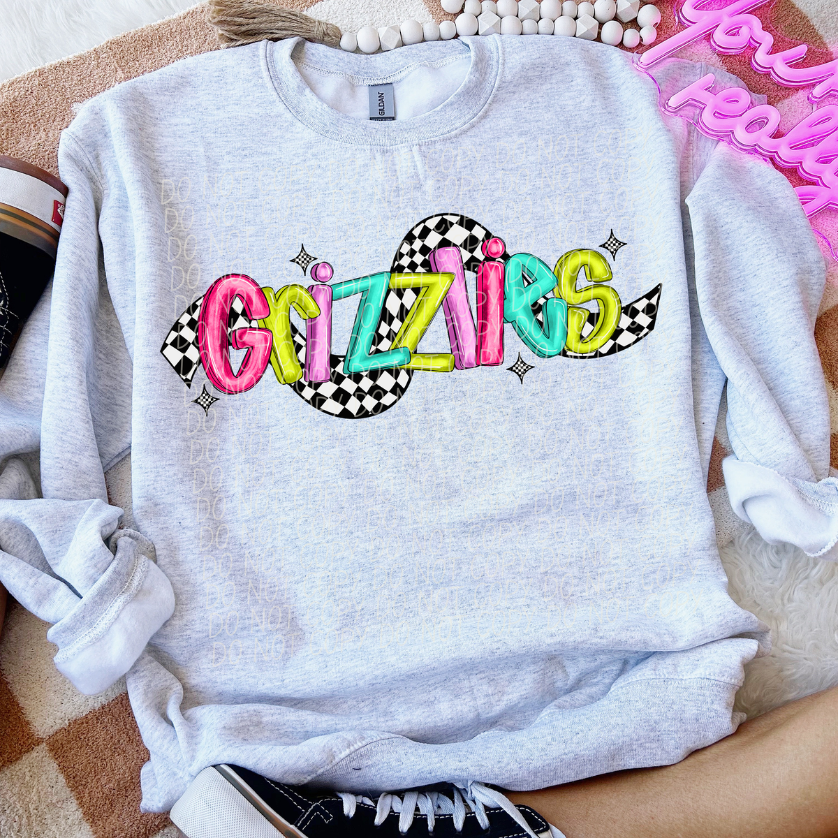 Grizzlies Colorful Checker 74211 DTF Transfer