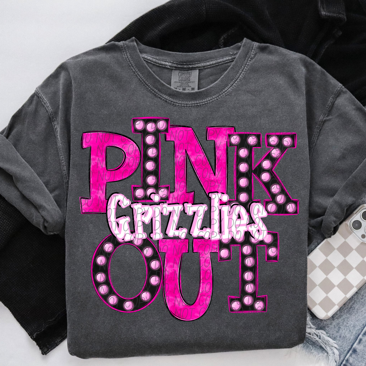 Grizzlies Pink Out Marquee (City) 113015 DTF transfer