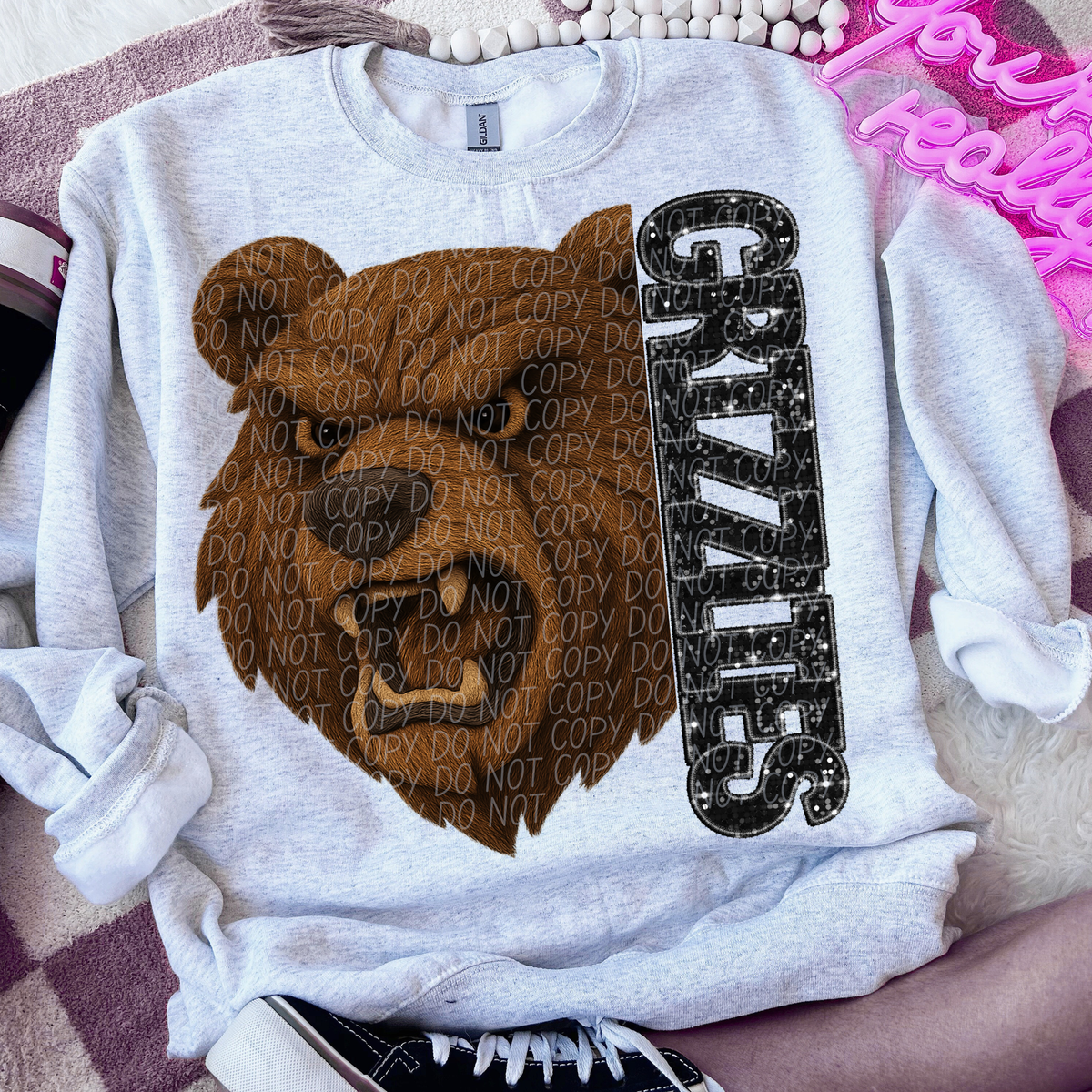 Grizzlies faux glitter faux yarn (City) DTF Transfers