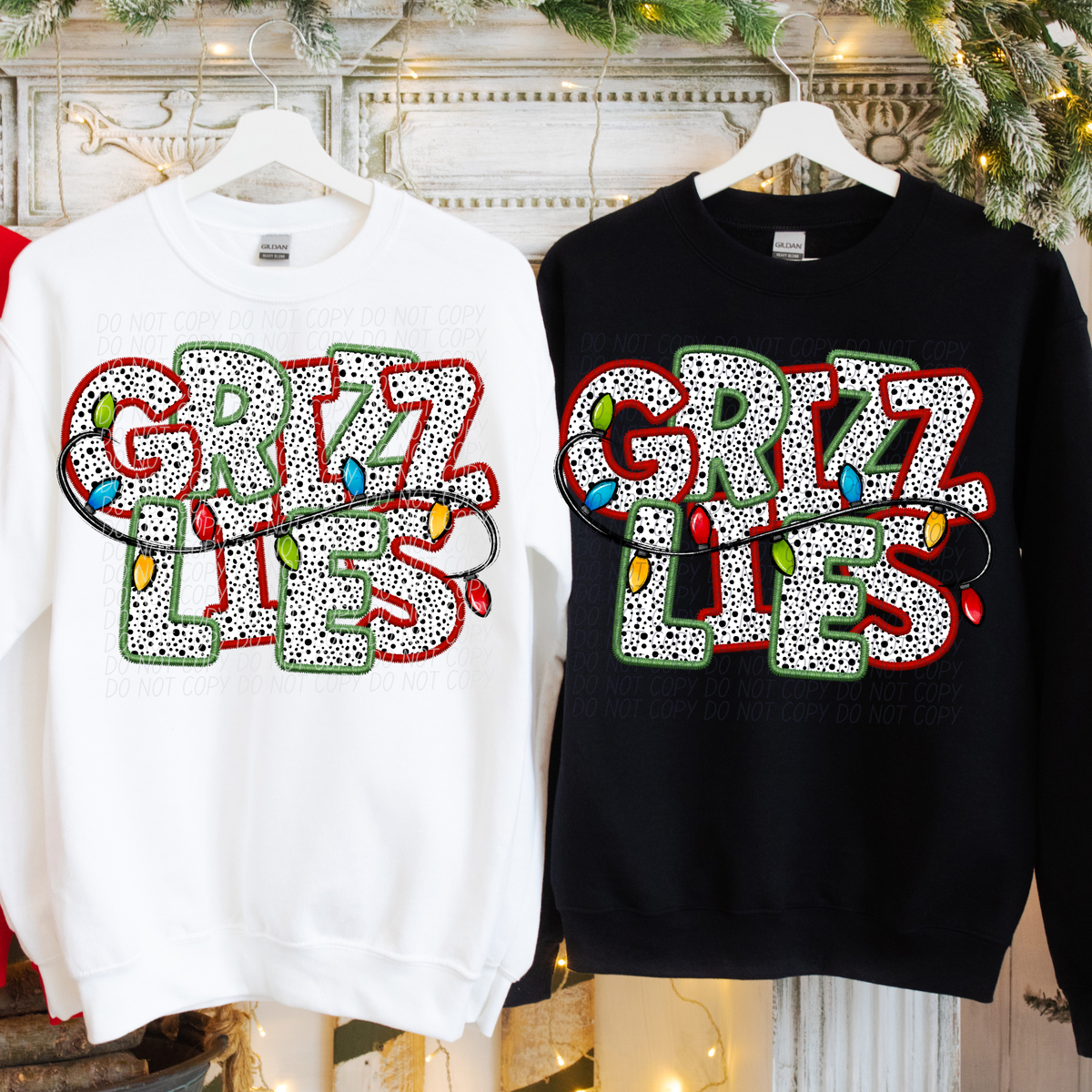 Grizzlies Christmas Light Mascots (City) DTF Transfer