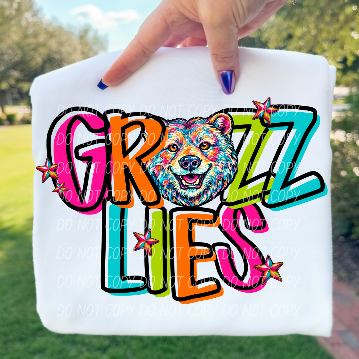 grizzlies rainbow stacked with head (city) DTF Transfer