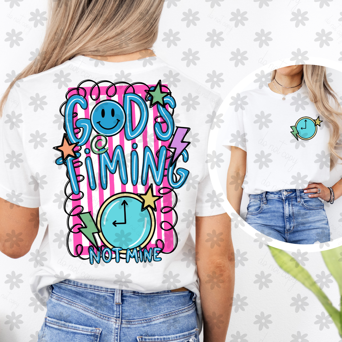 God's timing clock POCKET (Dyed) DTF Transfer