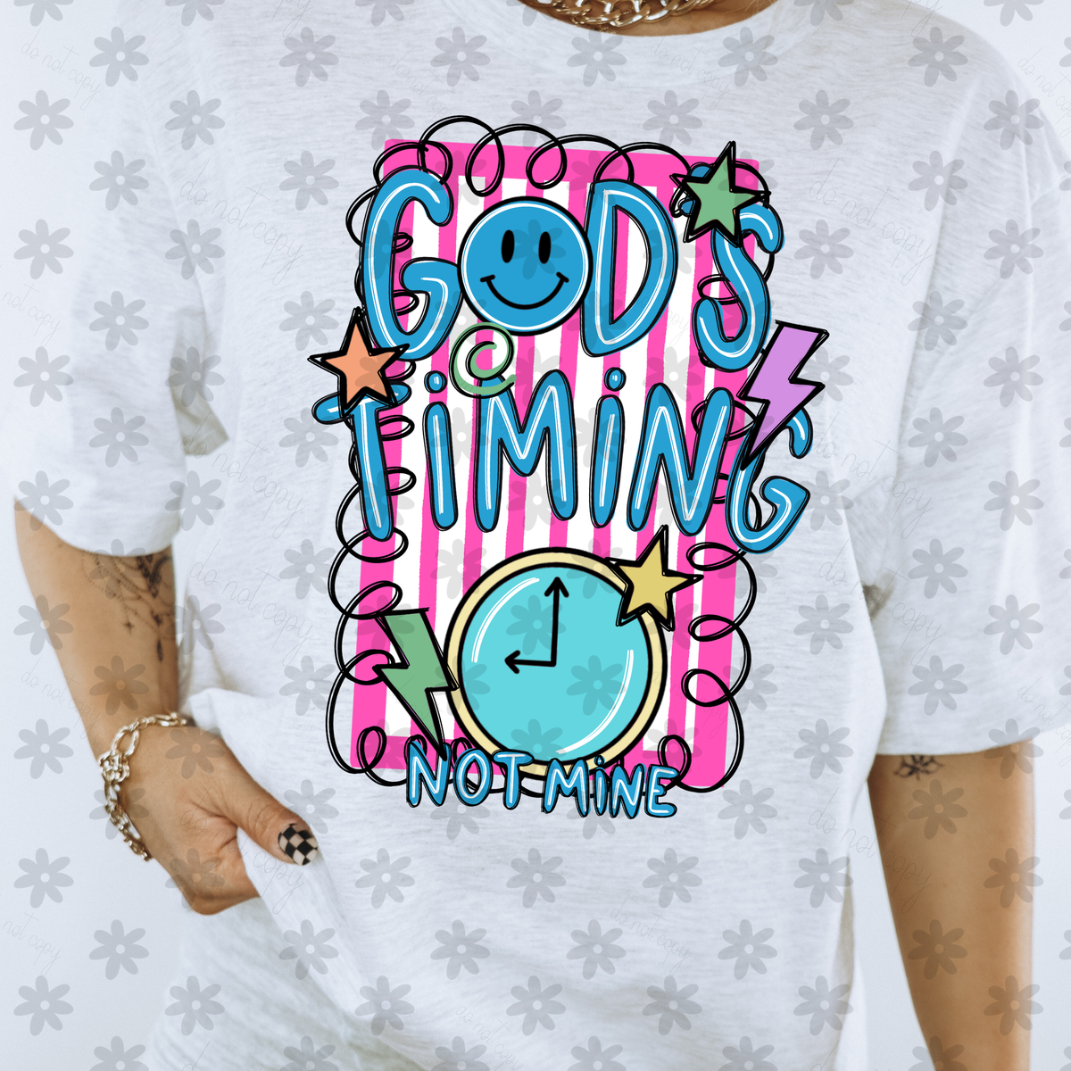 God's timing clock (Dyed) DTF Transfer