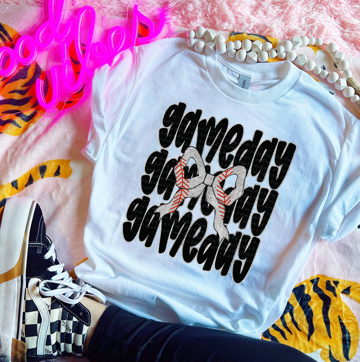 Game Day Softball Bow 81886 DTF Transfer