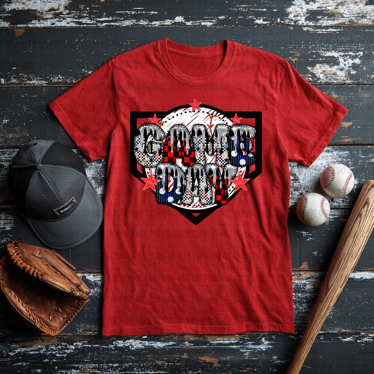Baseball game day SILVER drip base (Revel) DTF Transfer