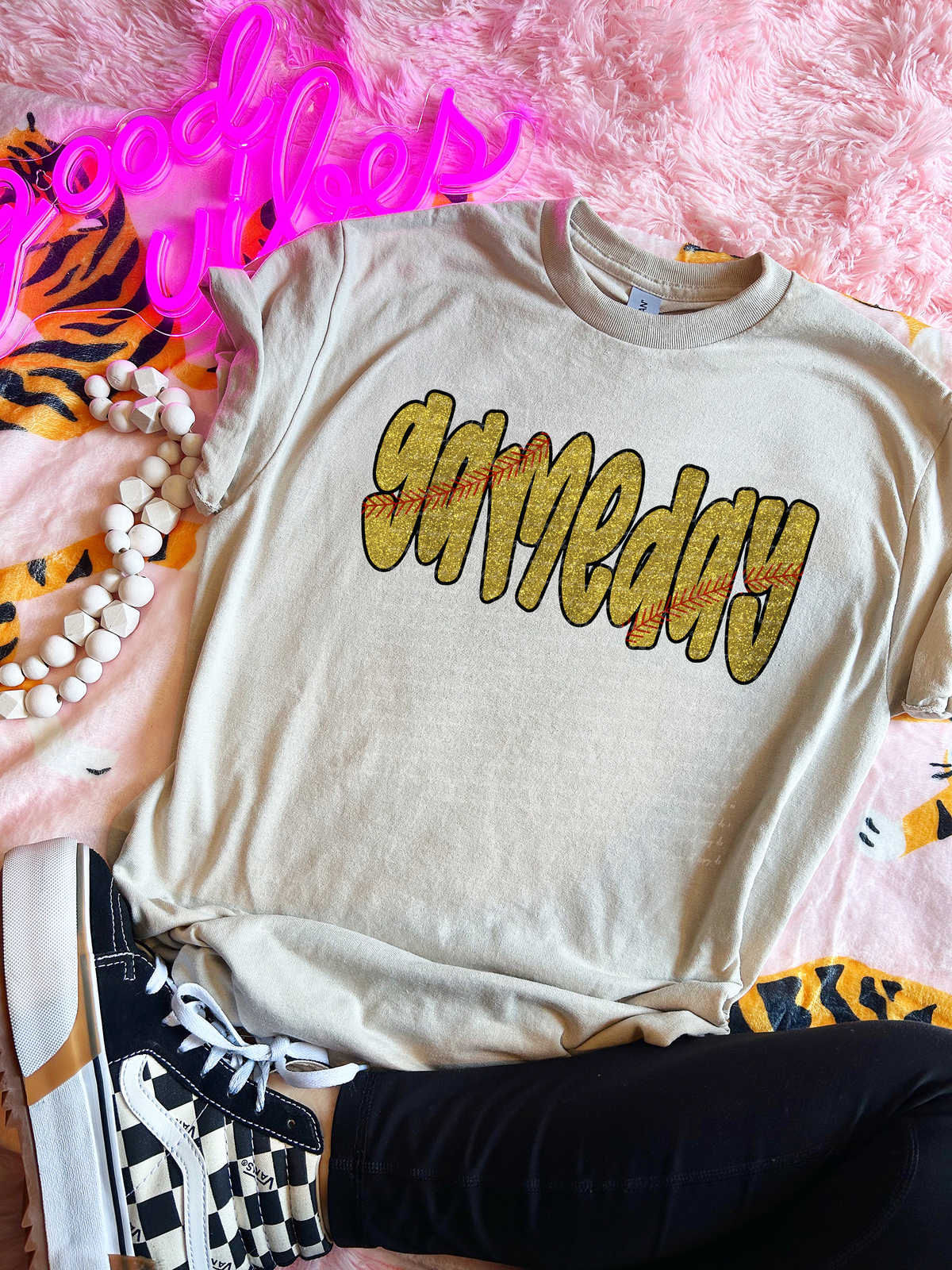 Game Day Softball Glitter Yellow 81889 DTF Transfer