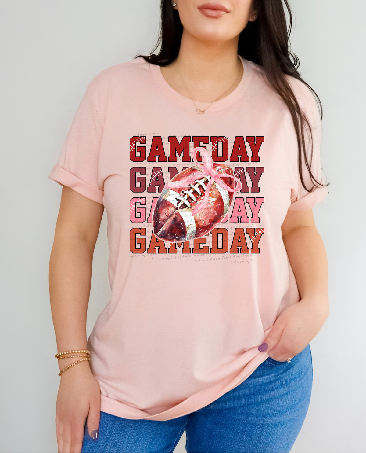 Gameday Stacked Pink Bow 54981 DTF transfer