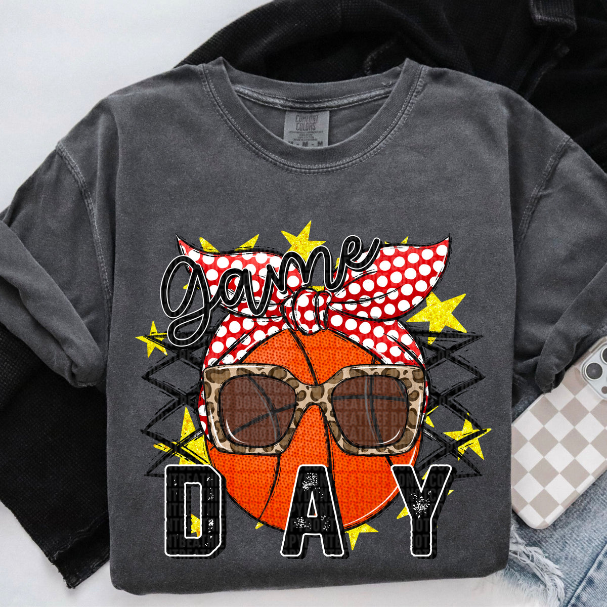 Game Day Basketball With Shades 104126 DTF transfer