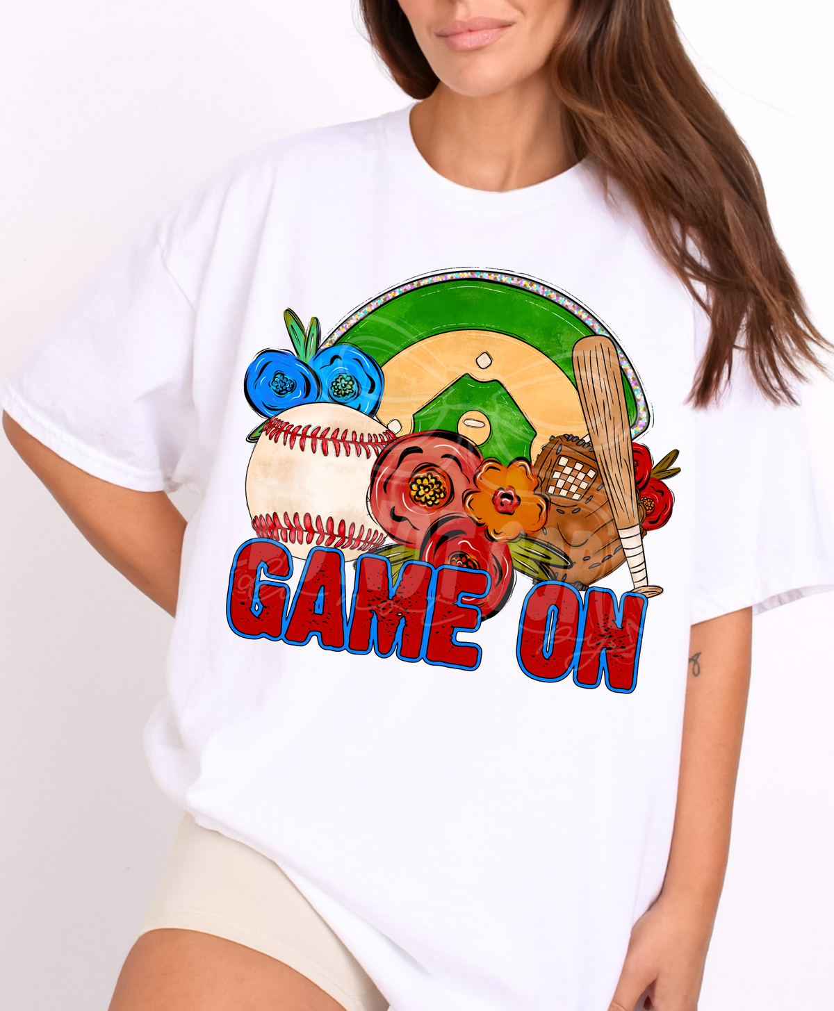Game on baseball (C's) DTF Transfer