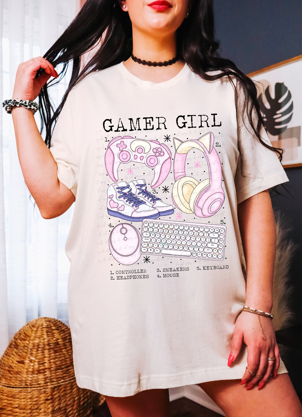 Gamer Girl Pink Chart 115506 DTF Transfer