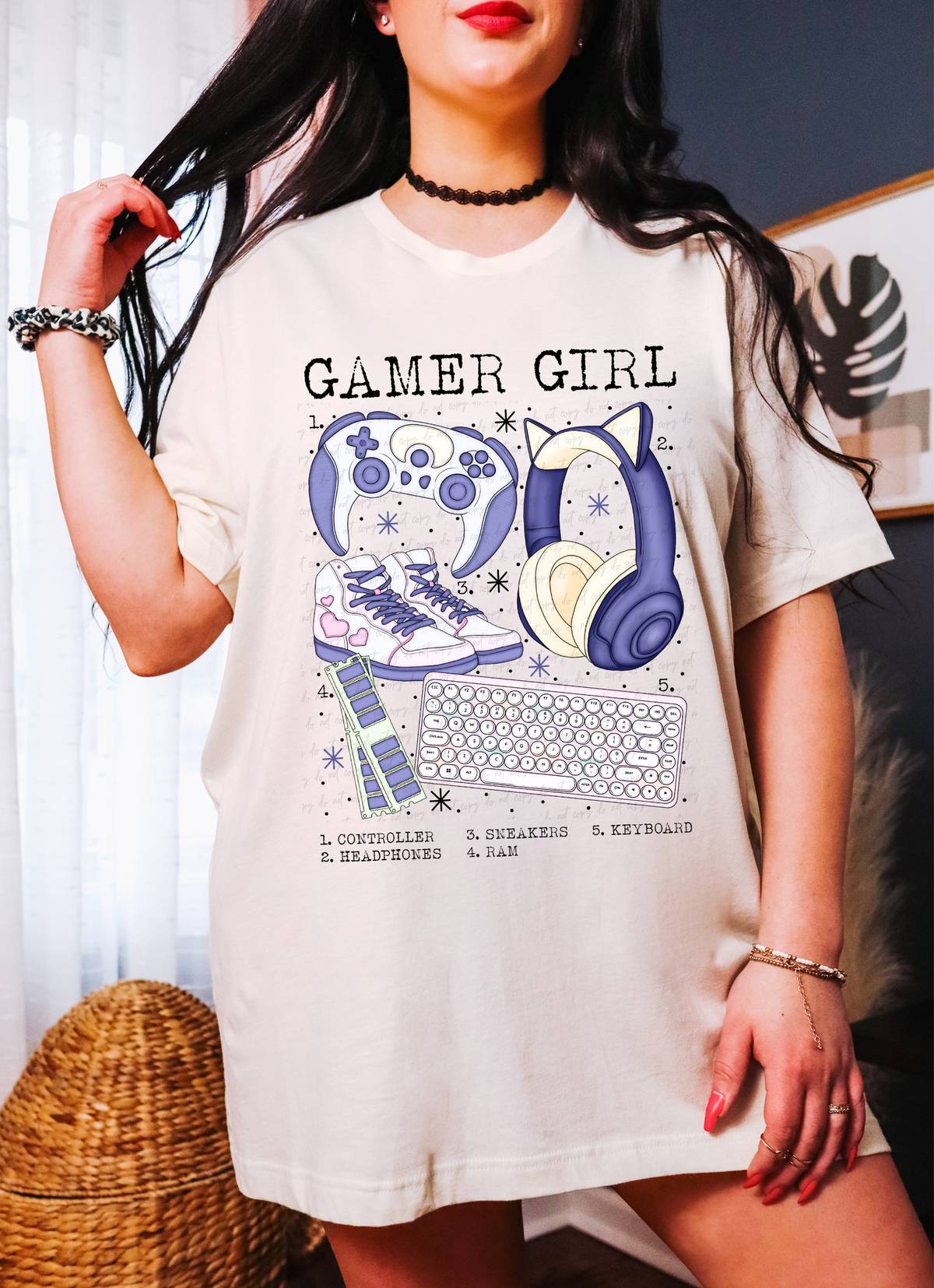 Gamer Girl Purple Chart 115507 DTF Transfer