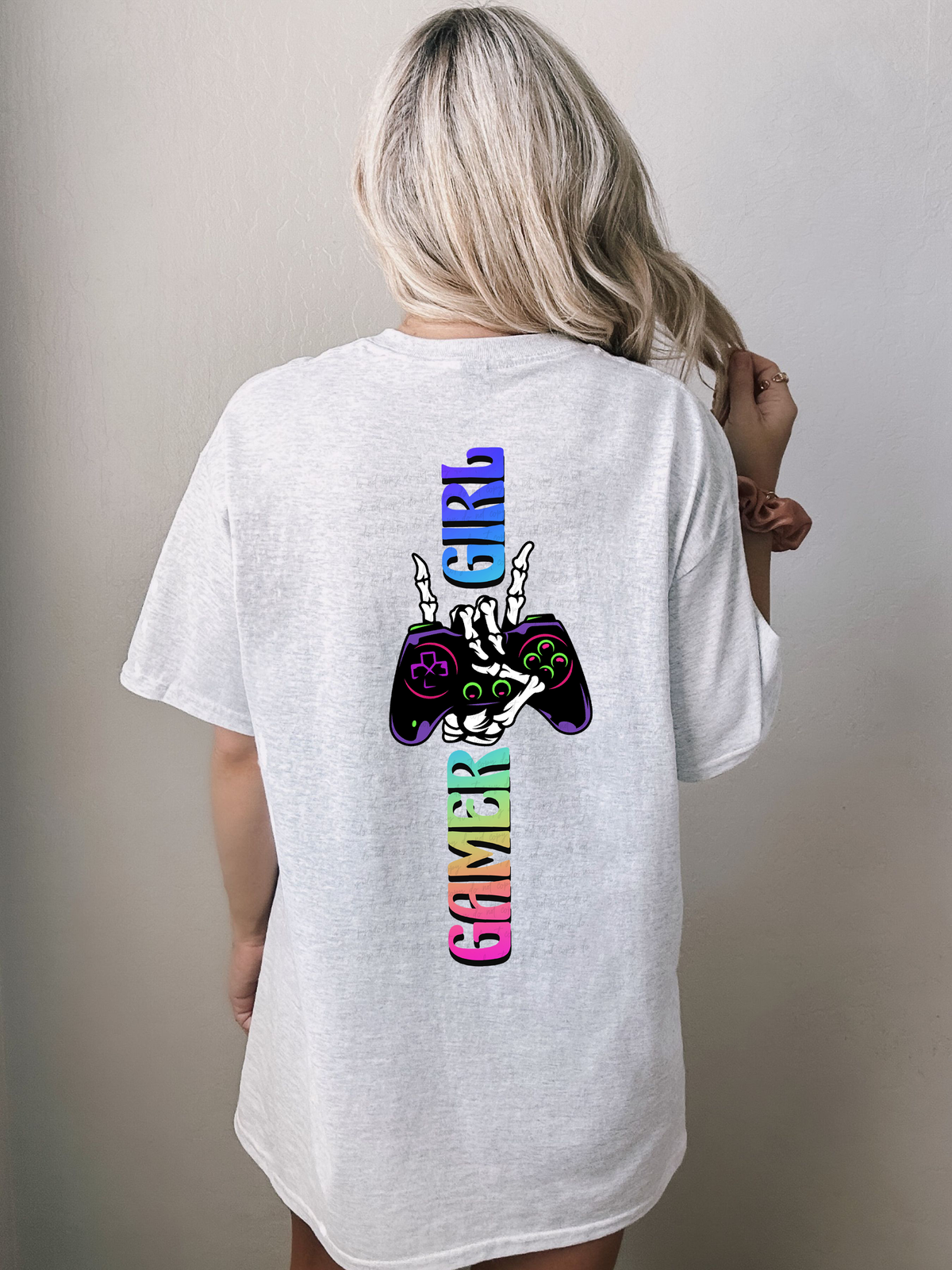 Gamer Girl Skellie Hand Console (Back Print) 115770 DTF Transfer