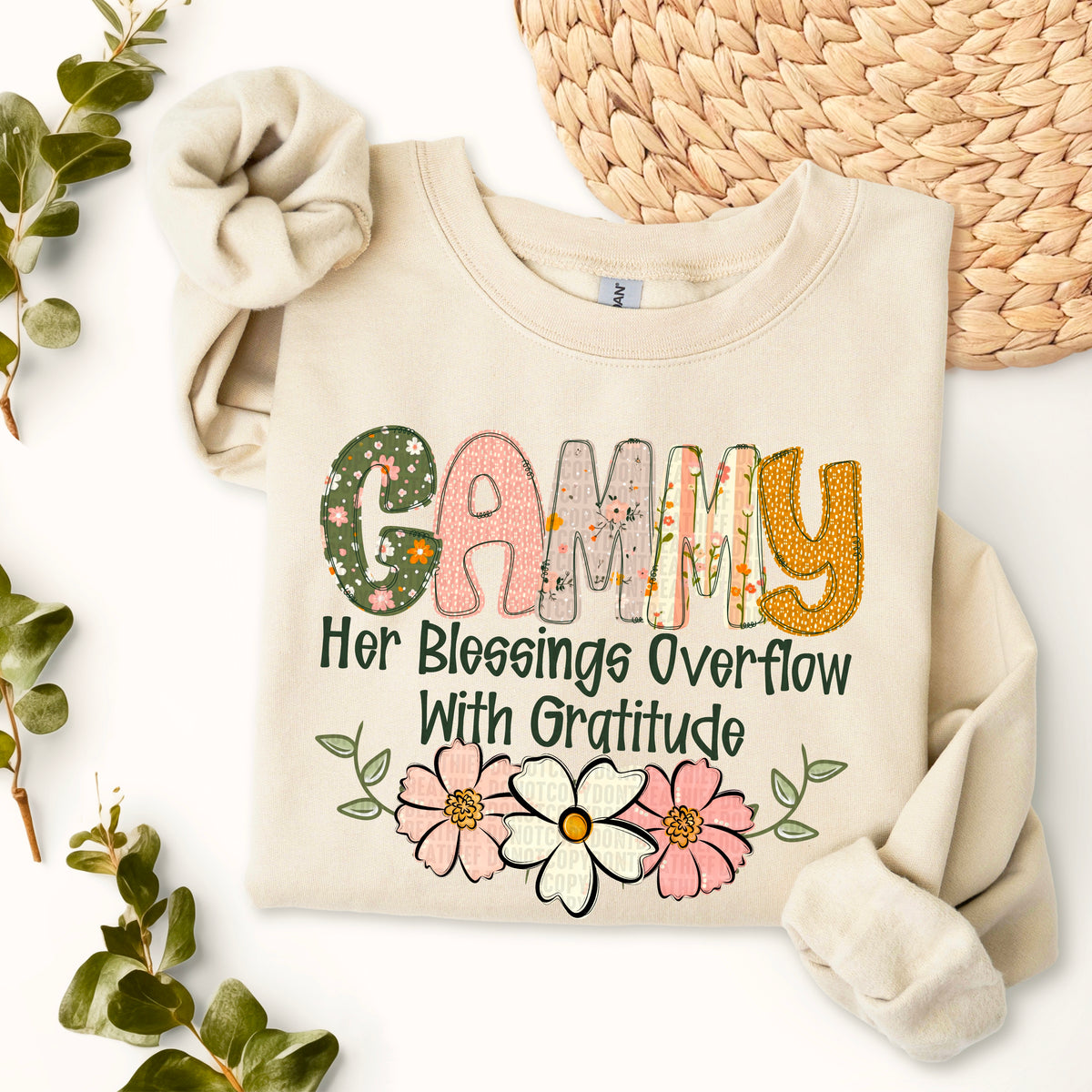 Gammy her blessings overflow with gratitude (SDD) DTF transfer