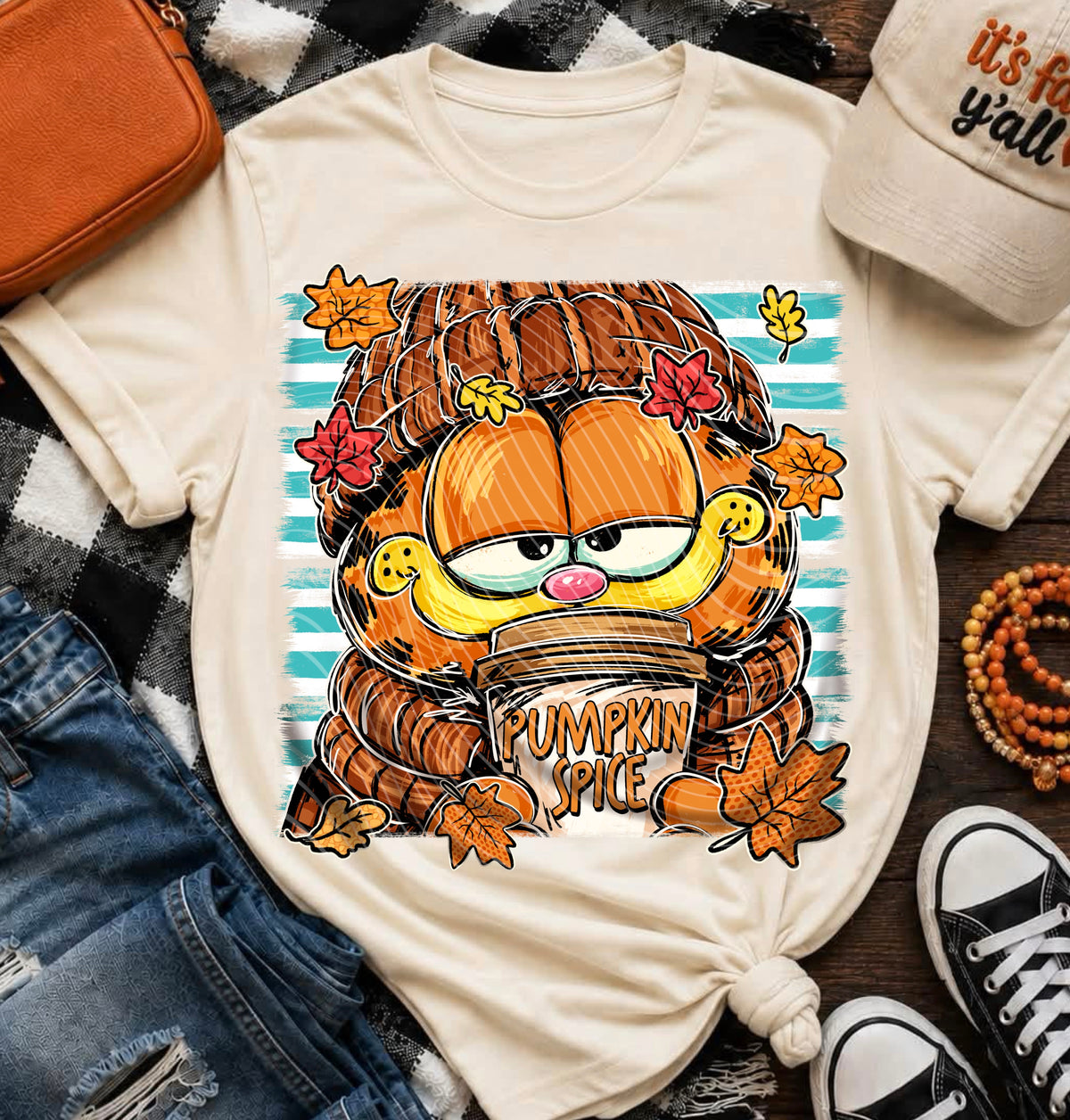 Pumpkin spice latte orange cat (AG) DTF Transfer