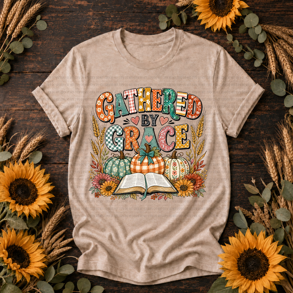 Gathered by grace pumpkin trio (Revel) DTF transfer