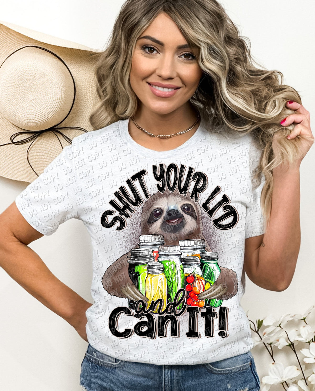 Shut your lid and can it (sloth with canning jars) 11414 DTF TRANSFER
