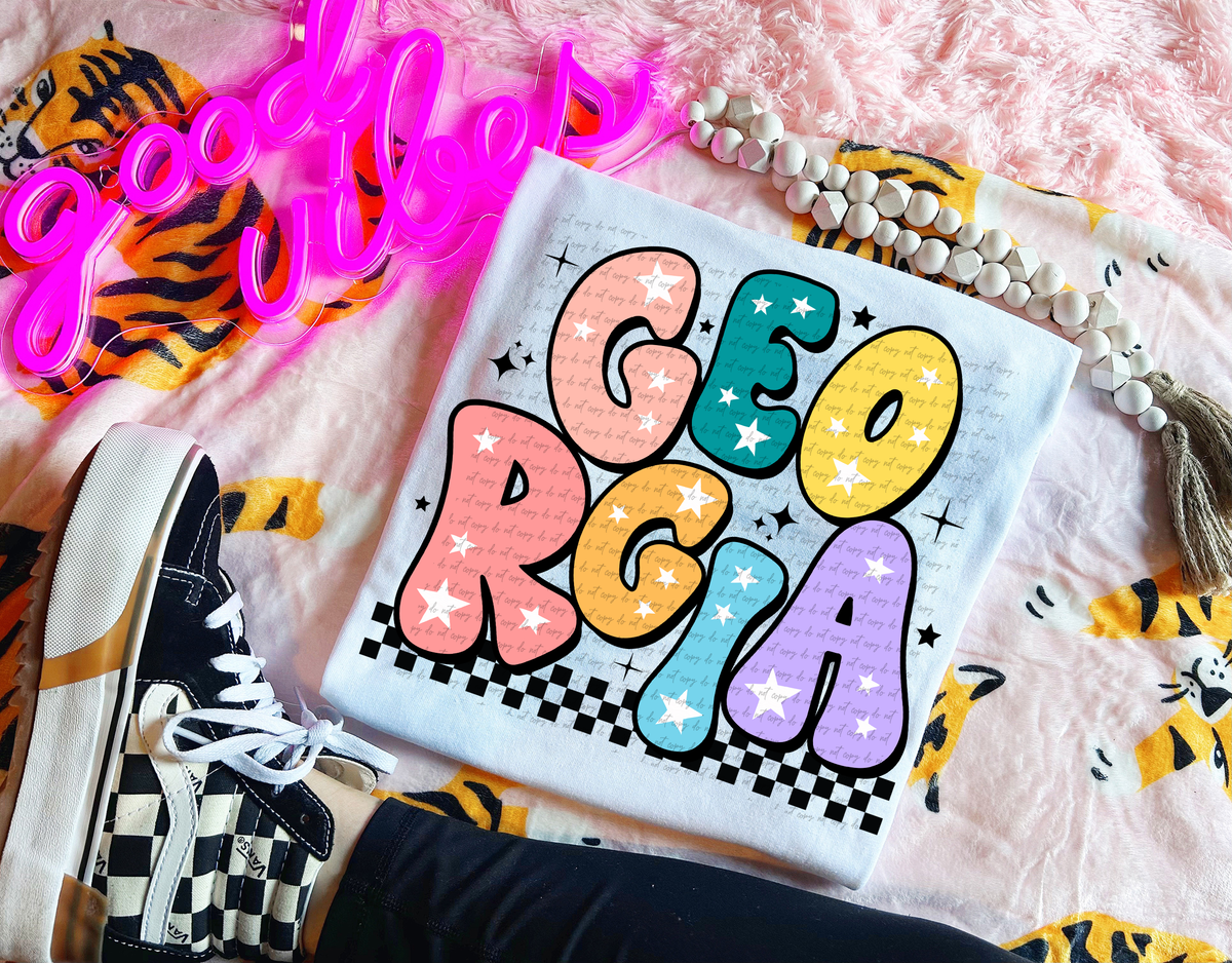 Georgia Colorful Groovy Font 89153 DTF Transfer