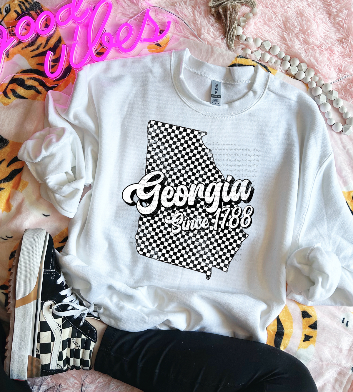 Georgia Since 1788 Checkered Grunge 66725 DTF transfer