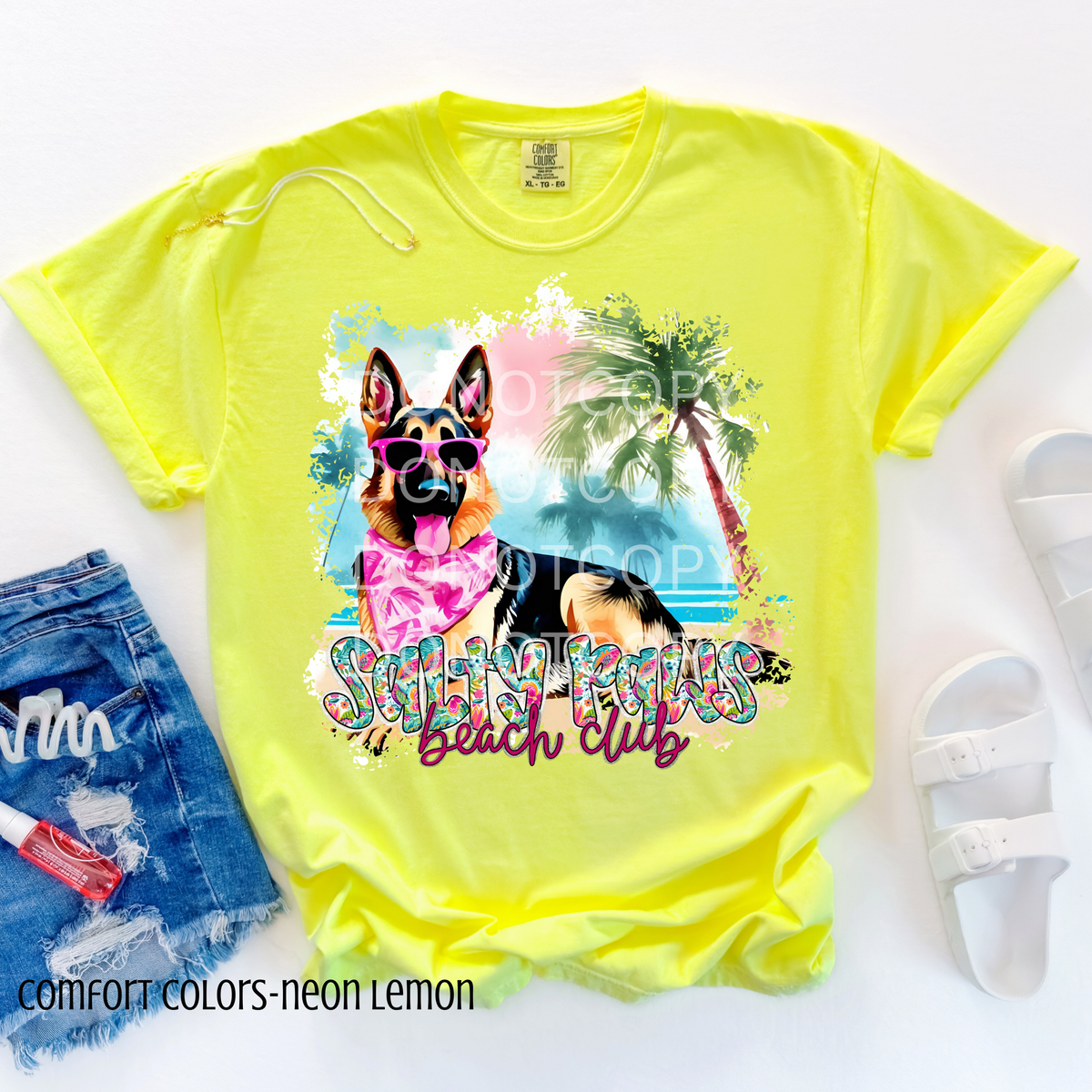 German Shepherd Salty Paws Beach Club (CSG) 101099 DTF transfer