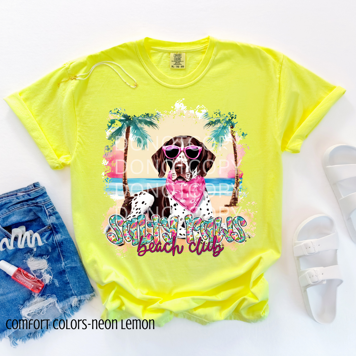 German Shorthaired Pointer Salty Paws Beach Club (CSG) 101090 DTF transfer