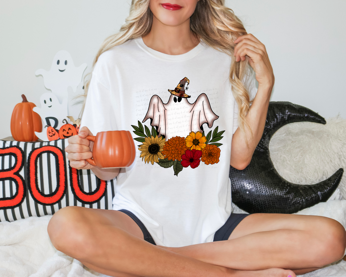 Ghost Floral Witch Hat 114668 DTF transfer