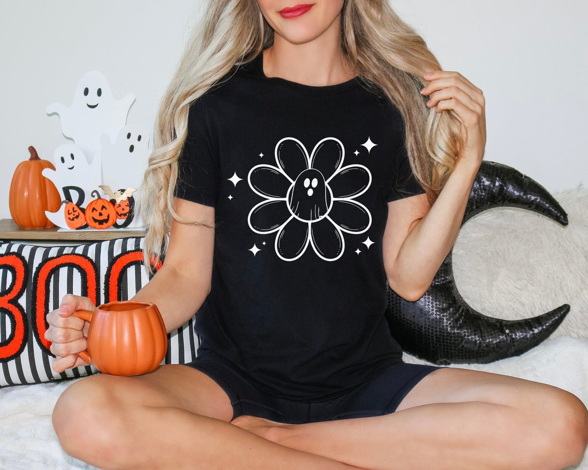 Ghost Flower Sparkle White Font 111356 DTF transfer