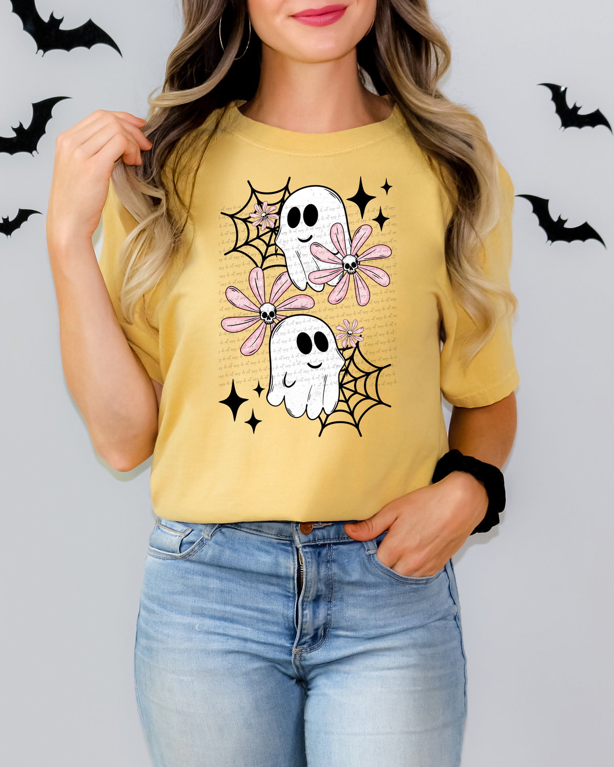 Ghosts Flower Skull 57507 DTF transfer