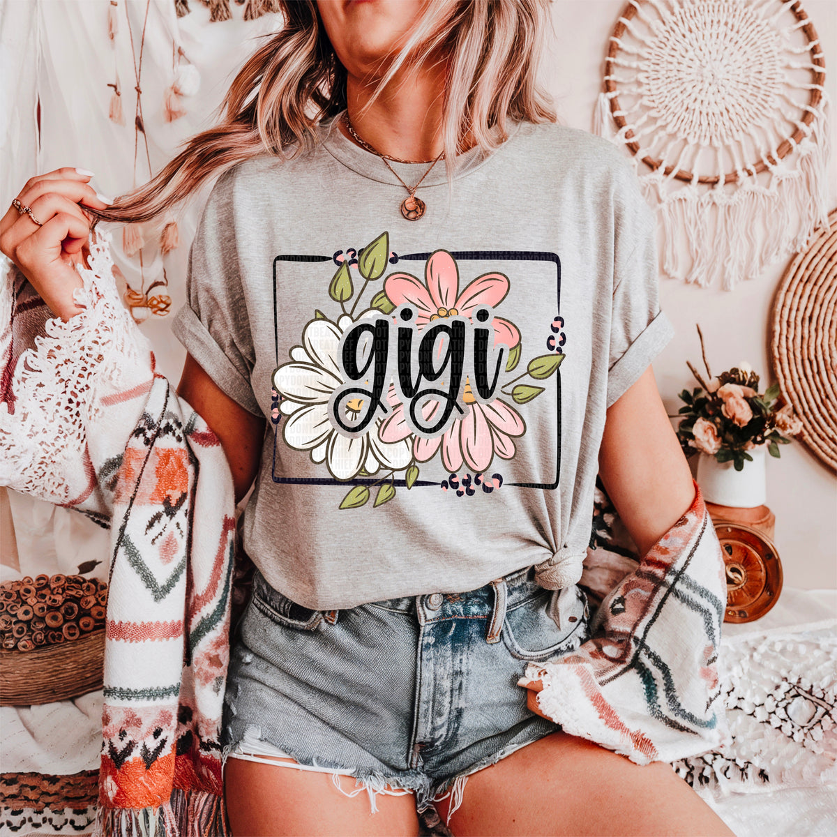 Gigi Spring Floral Titles DTF transfer