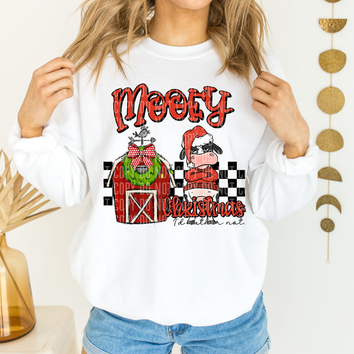 Mooey Christmas I'd Rather Not 63859 DTF transfer