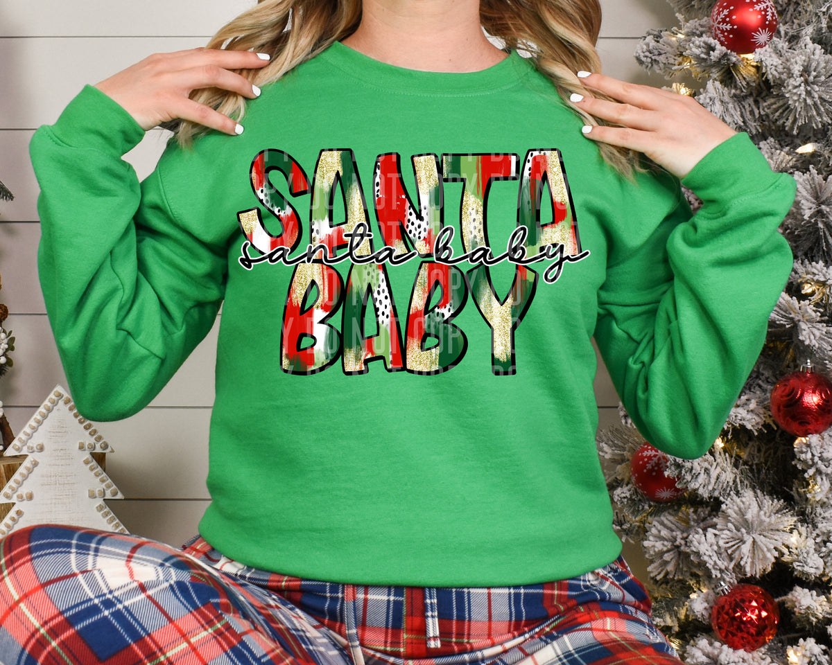 Santa Baby Brush Stroke 63863 DTF transfer