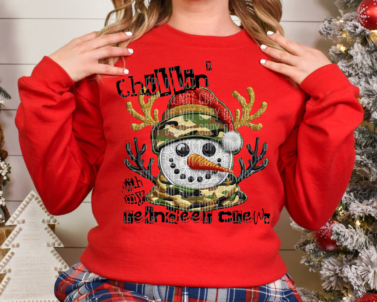 Chillin' With My Reindeer Crew Snowman 69050 DTF transfer