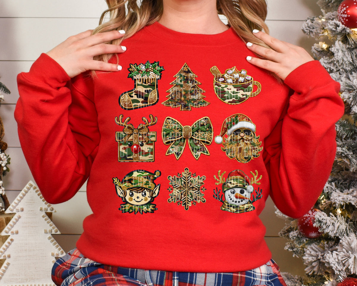 Christmas Things Grid 69052 DTF transfer
