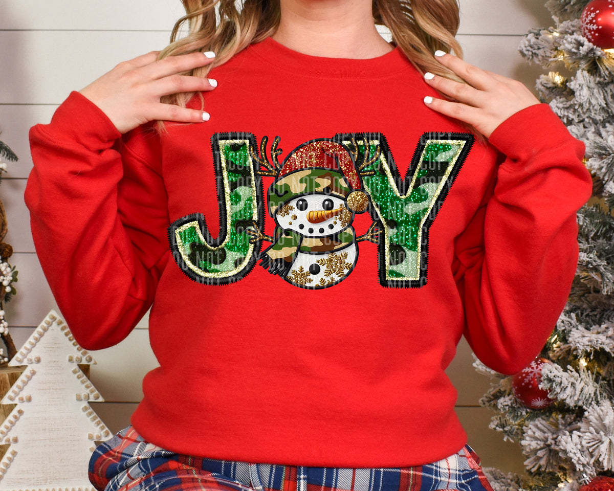 Joy Snowman Scarf Faux Embroidery 69054 DTF transfer