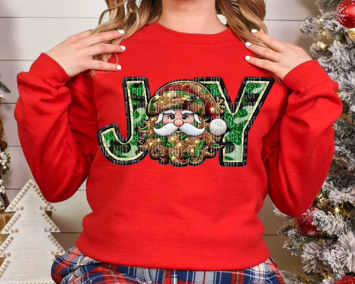 Joy Santa Head Faux Embroidery 69056 DTF transfer