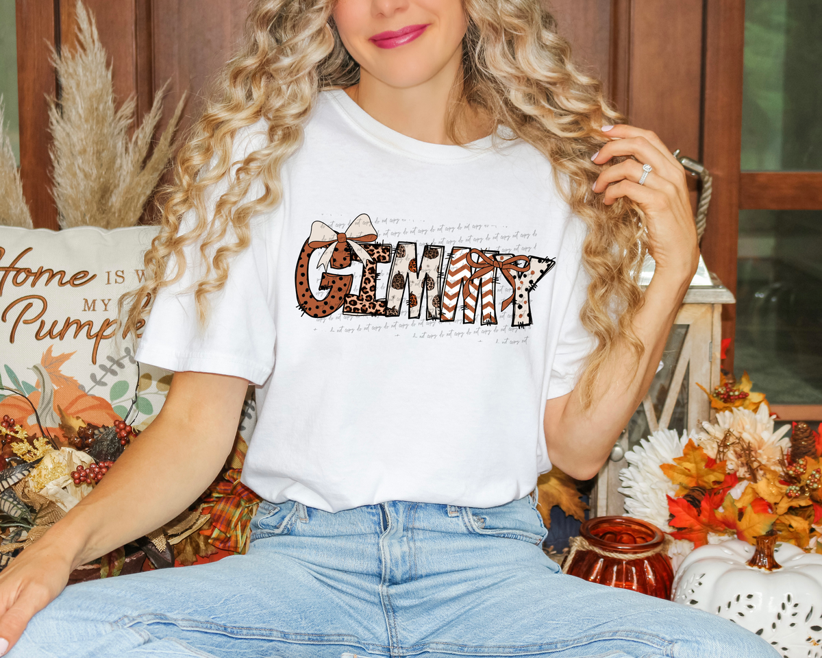 Gimmy Pumpkin Leopard Polka Dots 61868 DTF transfer