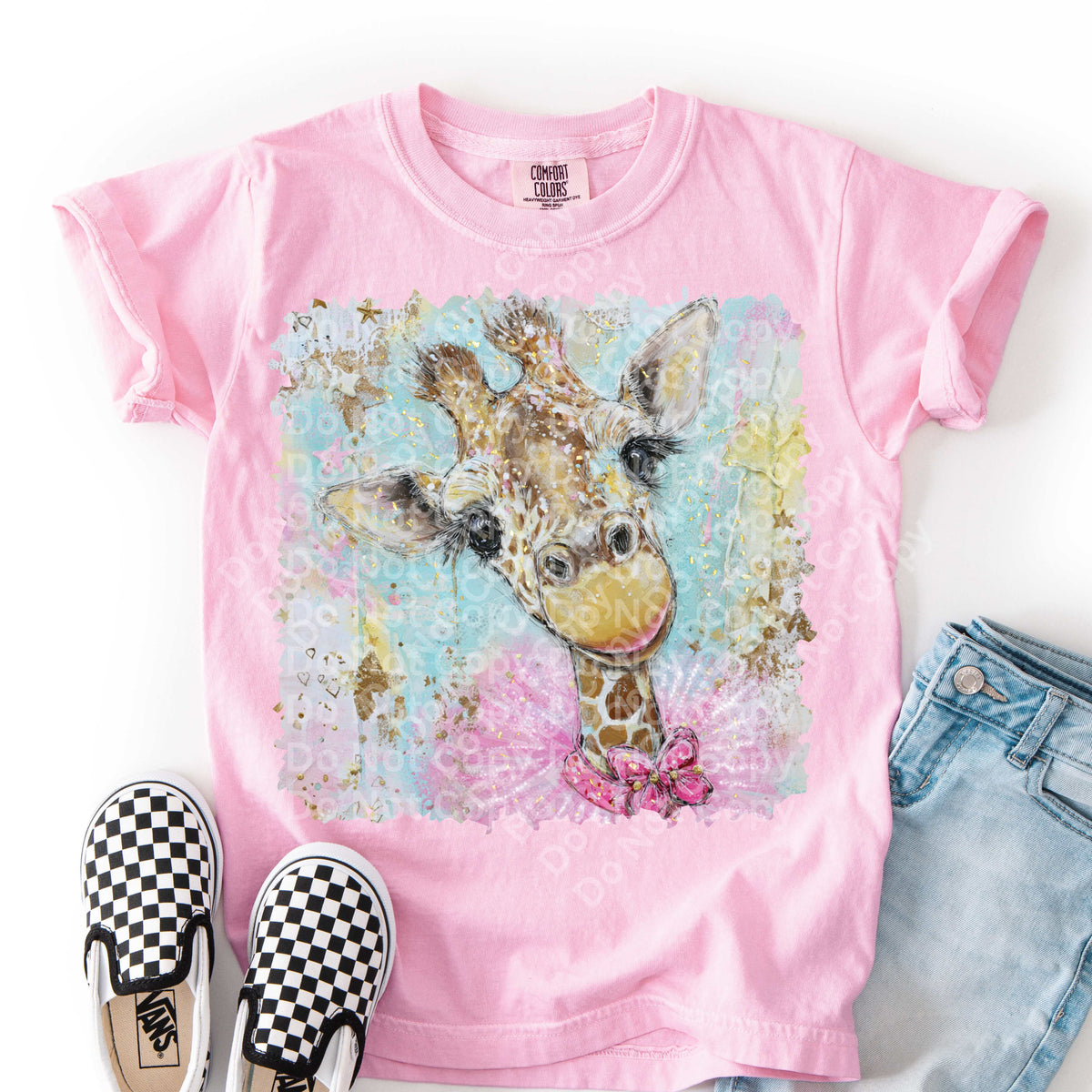 Giraffe PINK bow (Irene) DTF Transfer