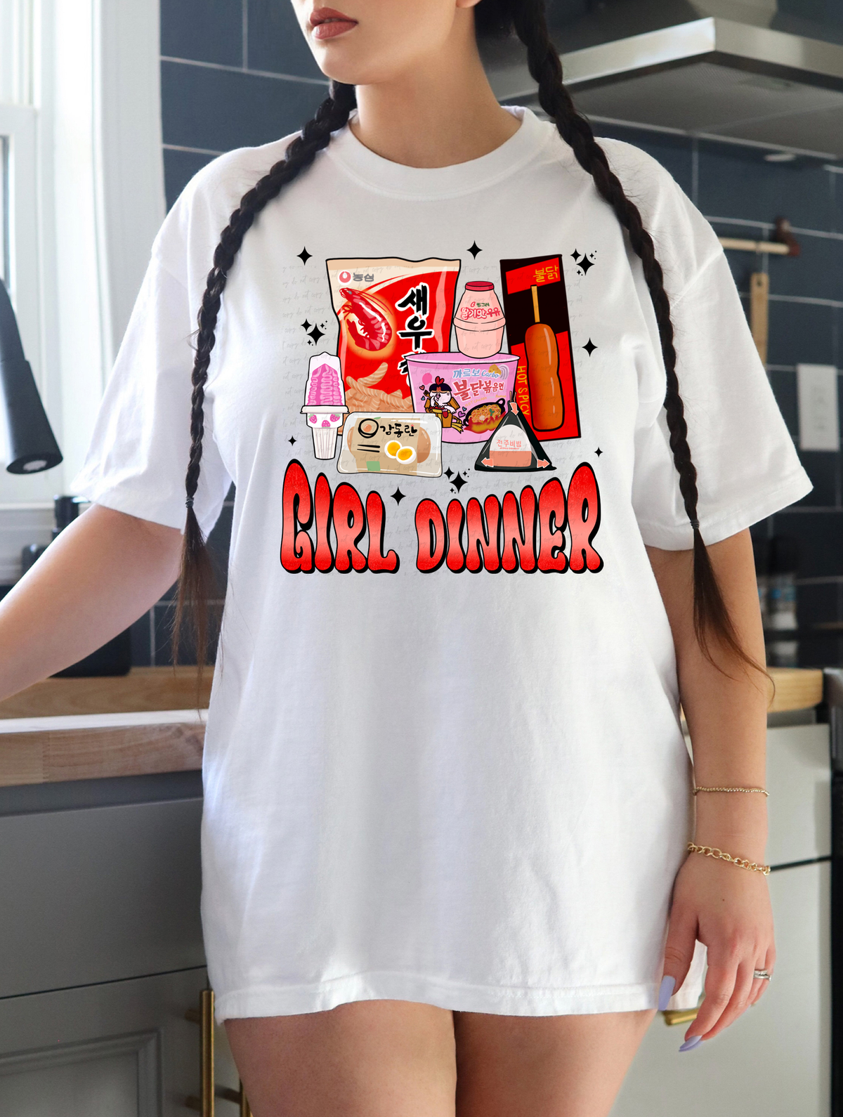 Girl Dinner Korean Foods 117550 DTF transfer