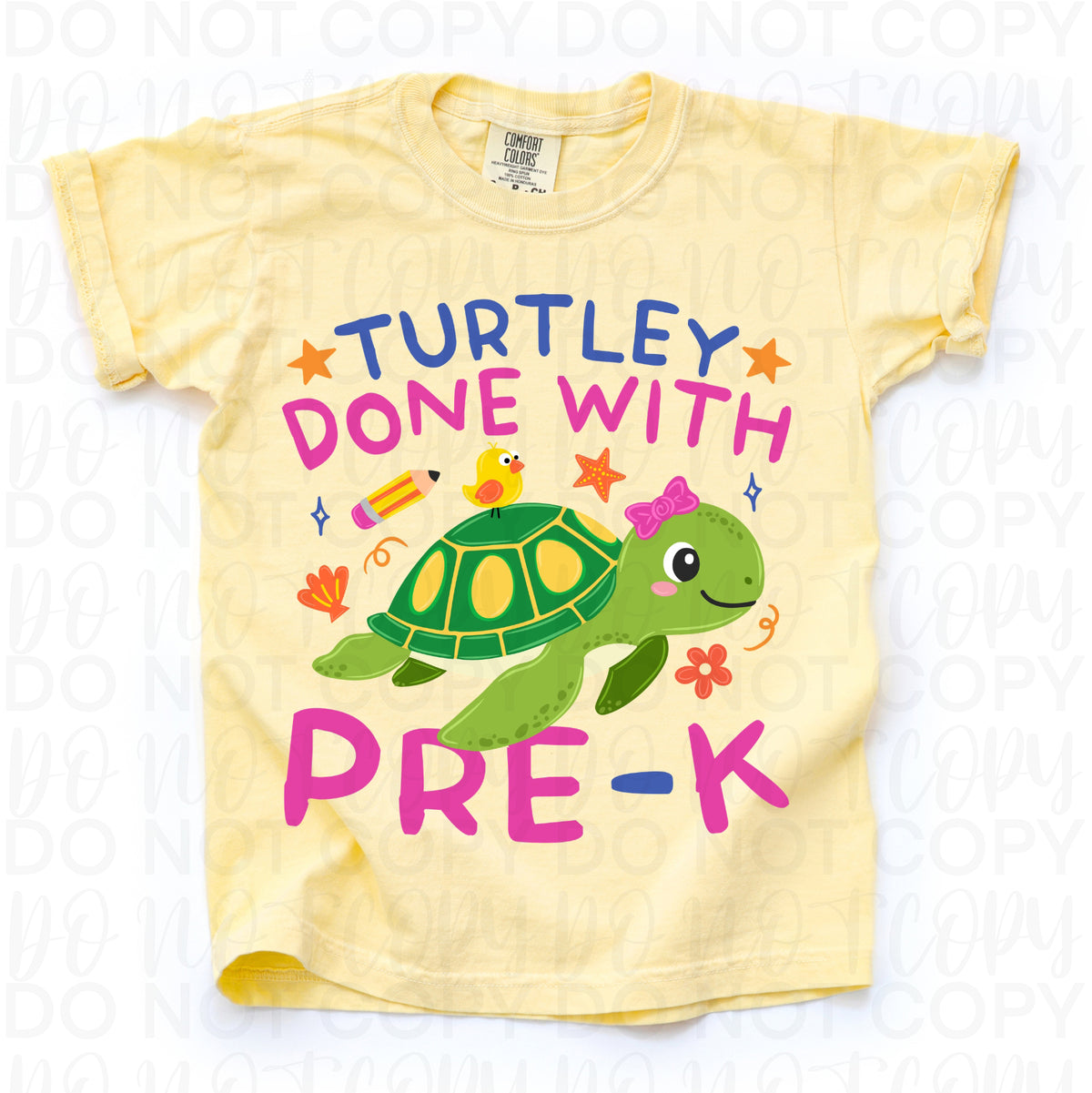 Turtley done with pre-k (turtle girl version) (UAC) DTF Transfer