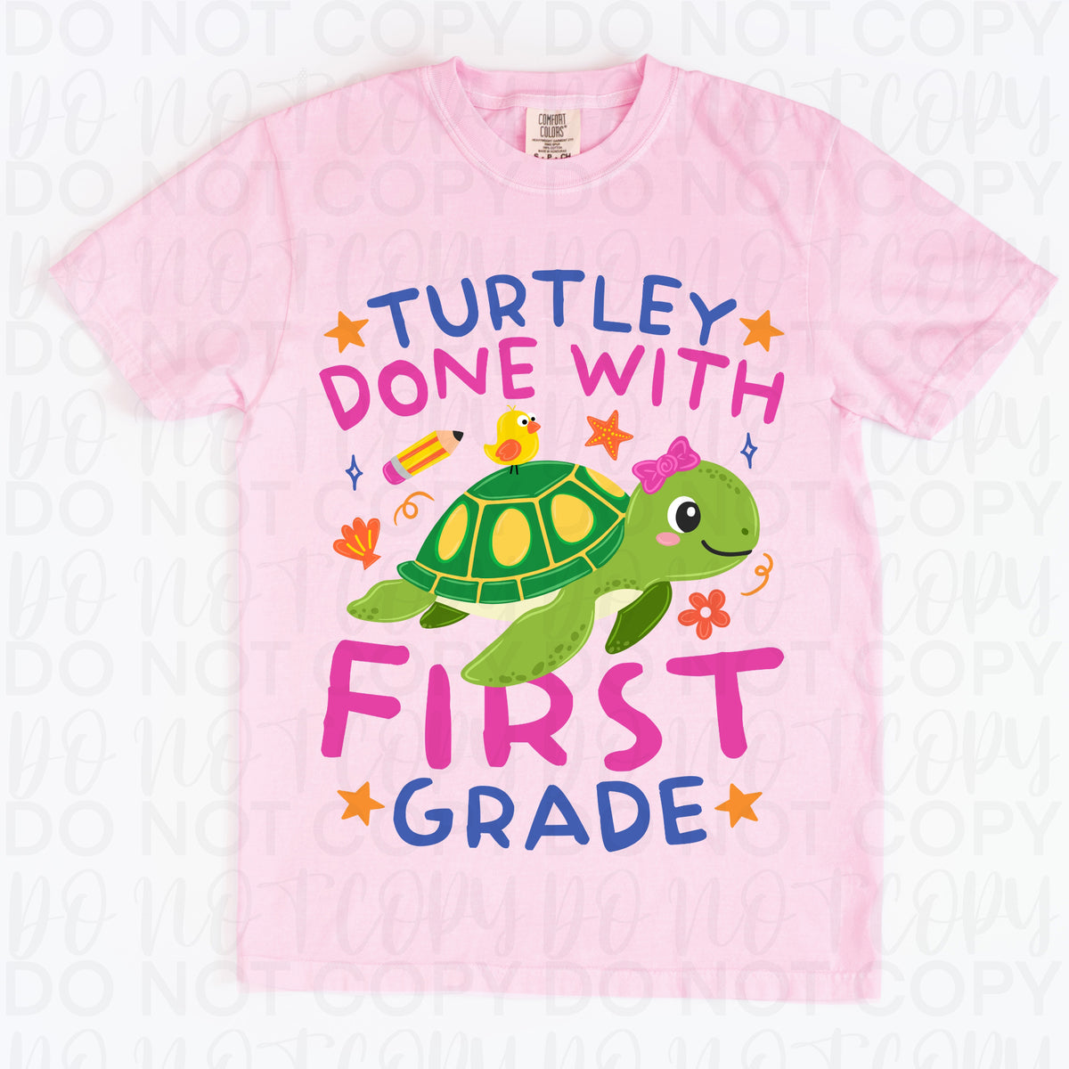 Turtley done with first grade (turtle girl version) (UAC) DTF Transfer